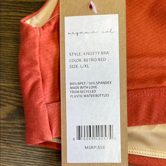 Niyama Sol Knotty Bra, Retro Red, L/XL - Picture 10 of 13